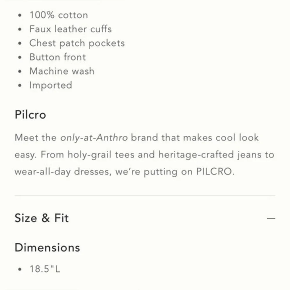 NWT Size M - Pilcro 100% Cotton Cuffed Crop Denim Jacket (NWT US$ 168) - Picture 13 of 16